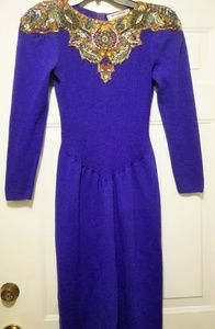Vintage - Stunning Pat Sandler Sequin Dress Size 8